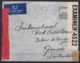 Palestine - L. Avion Affr. 15p Flam. TEL AVIV /1 JLY 1940 Pour Comité Croix-Rouge à GENEVE - Bandes Et Cachet Censure Pa - Palestine