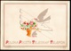 POLAND 1950 TELEGRAM LARGE FORMAT BIRD CARRYING BASKET FLOWERS WIRES USED LX2 TÉLÉGRAMME TELEGRAMM TELEGRAMA TELEGRAMMA - Lettres & Documents
