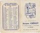 Calendrier -Immatriculation Vehicules France-Etranger 1961 De ( Droguerie J  CREGUT Au CREUSOT 71 - Petit Format : 1961-70