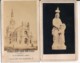 Lot De 2 Photographies Anciennes CDV XIXe C.1870 Sculpture Litanies De Sainte Anne + Nouvelle Eglise Saint Anne D'Auray - Old (before 1900)