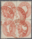 Österreich: 1860, 5 Kr. Rot, Farbfrischer Und Gut Gezähnter 4er-Block (rs. Großflächig Papierreste), - Neufs