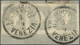 Österreich: 1861, (1,05 Kreuzer/Soldi) Hellgrau Zeitungsmarke, Waagerechter 3er-Streifen, Prägefrisc - Ungebraucht