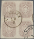 Österreich: 1863, (2.05 Kr Graubraun) Zeitungsmarke Im 4er-Block Entwertet Mit LOMBARDEI-VENETIEN-K1 - Ungebraucht