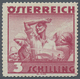 Österreich: 1934, Freimarken "Trachten", 3 Sch. "Ländliche Arbeit", Zehn Gezähnte Offsetdruck-Probed - Unused Stamps