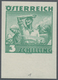Österreich: 1934, Freimarken "Trachten", 3 Sch. "Ländliche Arbeit", Sechs Ungezähnte Buchdruck-Probe - Ungebraucht