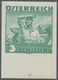 Österreich: 1934, Freimarken "Trachten", 3 Sch. "Ländliche Arbeit", Sechs Ungezähnte Buchdruck-Probe - Neufs