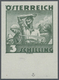 Österreich: 1934, Freimarken "Trachten", 3 Sch. "Ländliche Arbeit", Sechs Ungezähnte Buchdruck-Probe - Ungebraucht