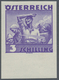 Delcampe - Österreich: 1934, Freimarken "Trachten", 3 Sch. "Ländliche Arbeit", Sechs Ungezähnte Buchdruck-Probe - Ongebruikt