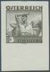 Österreich: 1934, Freimarken "Trachten", 3 Sch. "Ländliche Arbeit", Ungezähnter Offsetdruck-Probedru - Ungebraucht