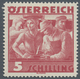 Österreich: 1934, Freimarken "Trachten", 5 Sch. "Städtische Arbeit", Vier Gezähnte Offsetdruck-Probe - Nuevos