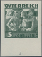 Österreich: 1934, Freimarken "Trachten", 5 Sch. "Städtische Arbeit", Zwei Ungezähnte Offsetdruck-Pro - Ungebraucht