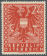 Österreich: 1945, Freimarken "Wappen, 24 Pfg. Als Probedruck In Rotbraun Und In Linienzähnung, Auf G - Ungebraucht