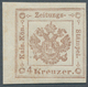 Österreich - Zeitungsstempelmarken: 1858, 4 Kreuzer Hellbraun, Oben Und Unten Breitrandig, Rechts En - Periódicos