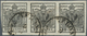 Österreich - Lombardei Und Venetien: 1850, 10 C Grauschwarz, Handpapier, Waagerechter 3er-Streifen M - Lombardo-Vénétie