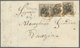 Österreich - Lombardei Und Venetien: 1850, "10 C. Handpapier", Drei Werte Als MeF Auf Schönem Faltbr - Lombardo-Vénétie