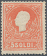 Österreich - Lombardei Und Venetien: 1859, 5 Soldi Rot Ungebraucht Ohne Gummi (Sass. 1.125.-) ÷ 1859 - Lombardo-Venetien
