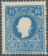 Österreich - Lombardei Und Venetien: 1859, 15 Soldi Blau In Type II Ungebraucht Mit Originalgummi Un - Lombardo-Venetien