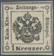 Österreich - Lombardei Und Venetien - Zeitungsstempelmarken: 1858, 1 Kr Schwarz Ungebraucht Mit Neug - Lombardo-Vénétie