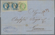 Österreichische Post In Der Levante: 1870/1872, 3 So Grün Und 2 X 10 So Blau, Zwei Faltbriefe Mit Id - Oriente Austriaco