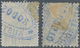 Österreichische Post In Der Levante: 1890, 1 Pia Auf 10 Kr Ultramarin, Zwei Exemplare Mit Blauem Ova - Oriente Austriaco