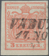 Österreich - Verwendung In Liechtenstein: 1854, 3 Kr. Rot Maschinenpapier Mit L2 VADU(TZ), Kab.stück - Andere & Zonder Classificatie