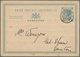 Hongkong - Ganzsachen: 1880, Card QV 1 C. Green Canc. "HONG KONG E SE 23 92" To Canton W. Next Day A - Ganzsachen