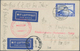 Philippinen: 1929, Incoming Souvenir Postcard "Graf Zeppelin" Franked With 2 RM Zeppelin Blue, Red S - Filipinas