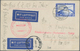 Philippinen: 1929, Incoming Souvenir Postcard "Graf Zeppelin" Franked With 2 RM Zeppelin Blue, Red S - Philippinen