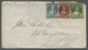 Neuseeland: 1864, Queen Victoria 1 Shilling, 2 And 6 Pence As Highly Attractive Three-color Franking - Sonstige & Ohne Zuordnung