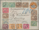 Ägypten - Ganzsachen: 1897, 5 M On 2 Pia Orange Postal Stationery Envelope, Uprated With 10 Stamps ( - Otros & Sin Clasificación
