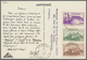 Fezzan: 1950, 1fr. Brown, 1.50fr. Green And 2.50fr. Violet, Attractive Franking On Ppc With Comprehe - Cartas & Documentos