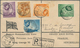 Seychellen: 1938 KGV. Five Values (3c. To 25c.) On Registered First Day Cover To Quatre Bornes At Ma - Seychellen (...-1976)