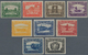 Bolivien: 1914, 1 C. To 5 B., Cpl. Set Of 9 Unissued Stamps "LANDS-CAPES" Assigned For A Set "100 YE - Bolivia