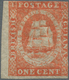 Britisch-Guyana: 1853, "1 C. Brick Red" In Fresh Color, Rare Stamp With Original Gum And Crease, Two - Guyane Britannique (...-1966)