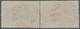 Vereinigte Staaten Von Amerika: 1893, 15 Cent Columbus, Horizontal Pair With Red NEW YORK Oval Cance - Sonstige & Ohne Zuordnung