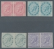 Belgien: 1883, 10, 20, 25 And 50 Centimes In Horizontal Imperforate Pairs Mounted Mint. Scarce Issue - Lettres & Documents