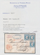 Frankreich: 1853, 20 C. Napoléon Blue, 3 Values Multiple Franking On Small-format Chargé Letter "LE - Otros & Sin Clasificación