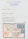 Frankreich: 1853, 20 C. Napoléon Blue, 3 Values Multiple Franking On Small-format Chargé Letter "LE - Andere & Zonder Classificatie