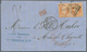 Delcampe - Frankreich: 1853/1869, Napoleon, Lot With 3 Covers, Comprising 2 X 40 C Orange On Entire Letter From - Autres & Non Classés