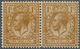 Großbritannien: 1913, 1s. Bistre-brown, VARNISH INK, Horiz. Pair, Left Stamp Hinged, Right Stamp Unm - Brieven En Documenten