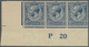 Großbritannien: 1920, 2½d. ROYAL BLUE, Marginal Strip Of Three From The Lower Left Corner Of The She - Cartas & Documentos