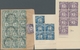 Großbritannien - Portomarken: 1926-1935, Strong Lot Of Cutouts And Large Blocks Of British Postage D - Portomarken