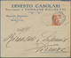 Italien: 1918. 20 C Orange Michetti With Extraordinary Natural Fold On Letter From Modena To Florenc - Ohne Zuordnung
