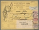 Italien - Paketmarken: 1926, Parcel Card Stationery 3 L. From Pavia, With Additional Franking Of Fiv - Colis-postaux