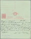 Italien - Ganzsachen: 1918, 10/10 C Red On Greenish Stationery Reply Card With Variety "printing Of - Entiers Postaux