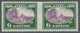 Lettland: 1928, "6 S. Gray Green / Lilac", Mint Never Hinged Horizontal Pair Middle Imperforated, Fa - Lettland