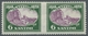 Lettland: 1928, "6 S. Gray Green / Lilac", Mint Never Hinged Horizontal Pair Middle Imperforated, Fa - Lettonie