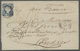 Portugal: 1855, King Pedro V, 25 Reis Blue, In Fresh Color With Full Margins, On Folded Cover From L - Other & Unclassified