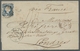 Portugal: 1855, King Pedro V, 25 Reis Blue, In Fresh Color With Full Margins, On Folded Cover From L - Autres & Non Classés