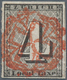 Schweiz - Zürich: 1846 Zürich 4 Rp. Schwarz Mit Waagrechten Unterdrucklinien, Type II, Gebraucht Und - 1843-1852 Kantonalmarken Und Bundesmarken